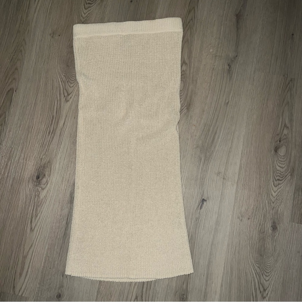 Zara Knit Midi Skirt Beige Size M